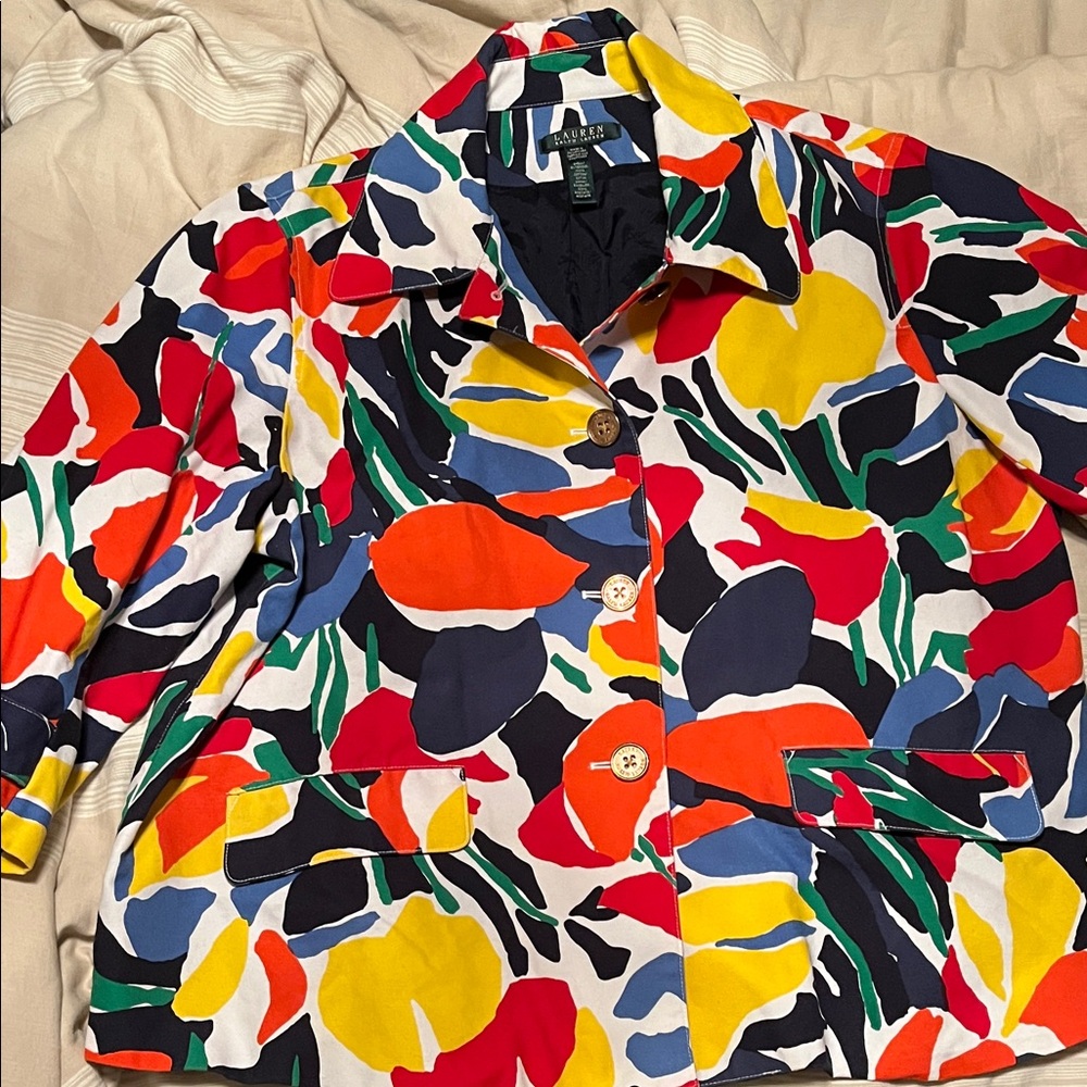 Lauren Ralph Lauren Multicolor Abstract Floral Blazer